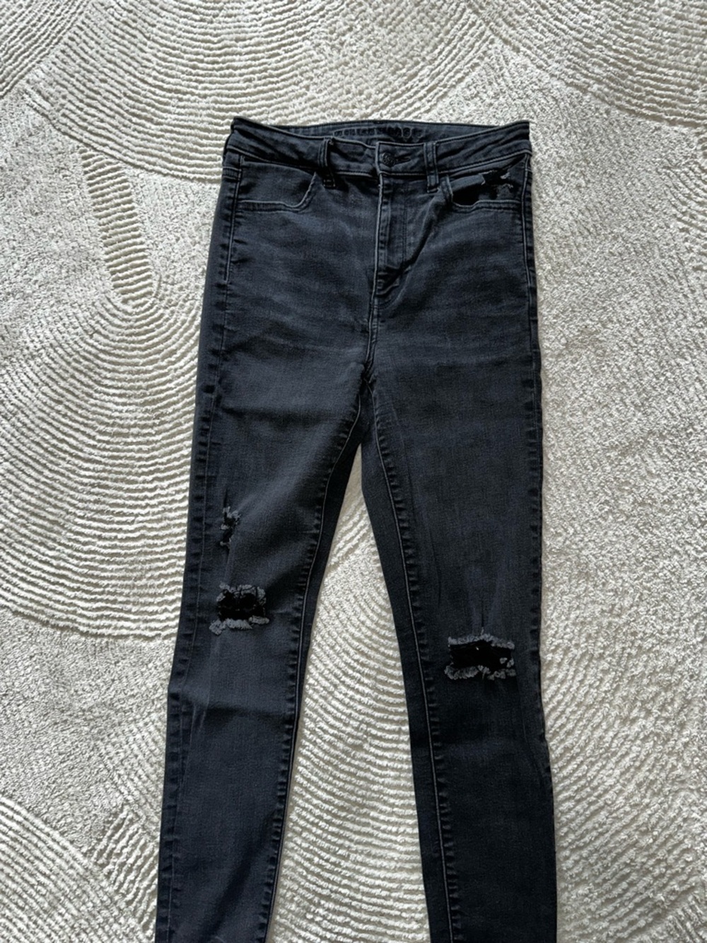 American Eagle Outfitters Black Ripped Skinny Jeans